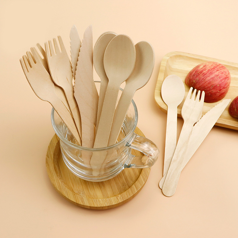 Wooden Cutlery Set Outdoor Party