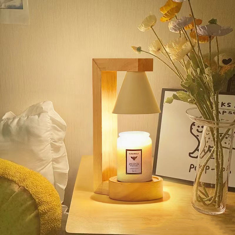 Wooden Timer Candle Warmer Jar Wax