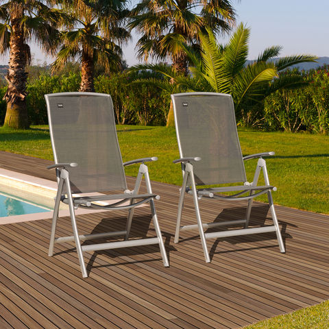 2 Piece Aluminum Folding Recliner Chair