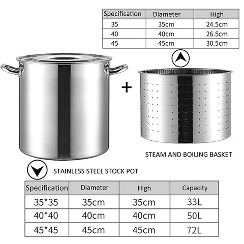 High Straight Stainless Steel Stock Pot Set