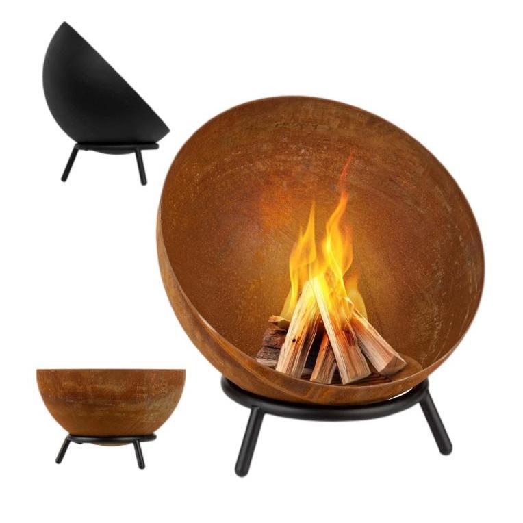 60cm Corten Tripod Garden Fire Pit