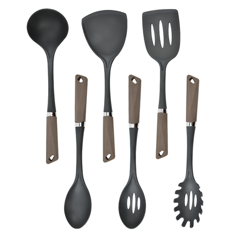 6pc Nylon Tools PP Silicone Grip