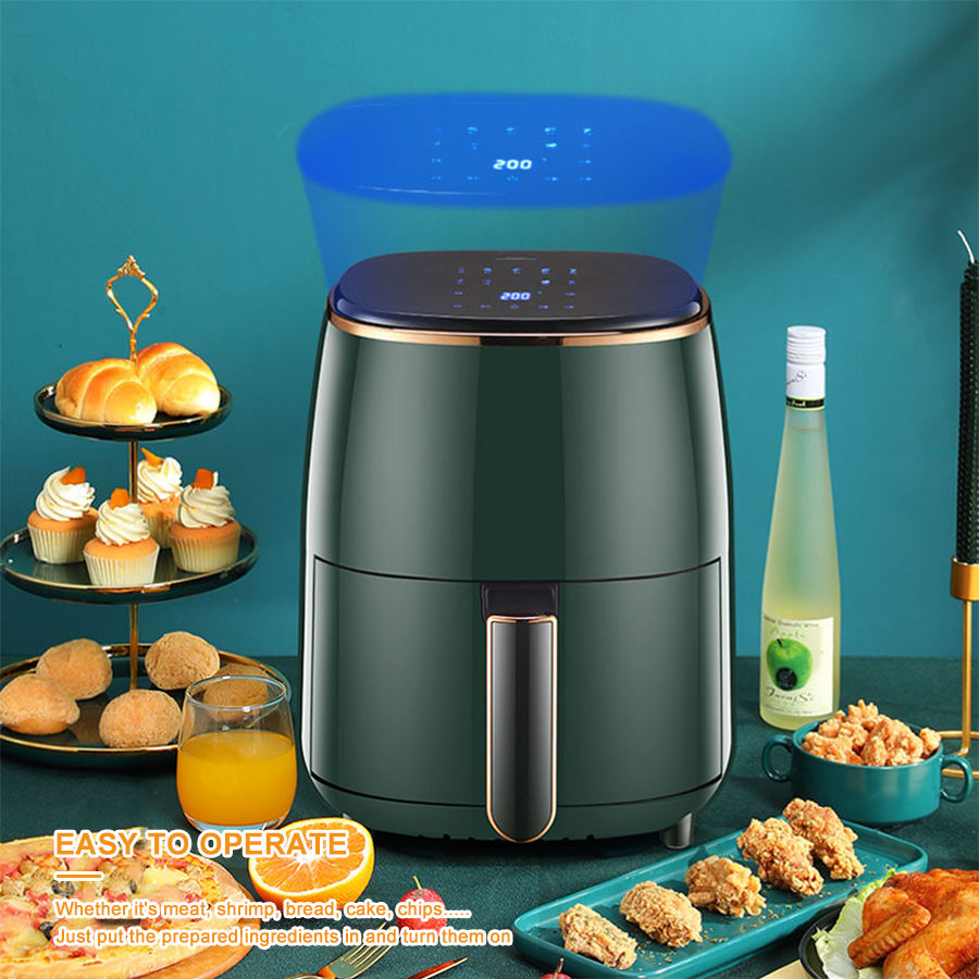 Green Touch Screen Smart Air Fryer