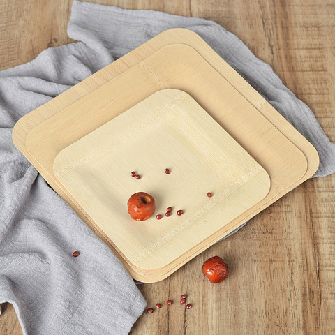 Disposable Bamboo Square Plate Party