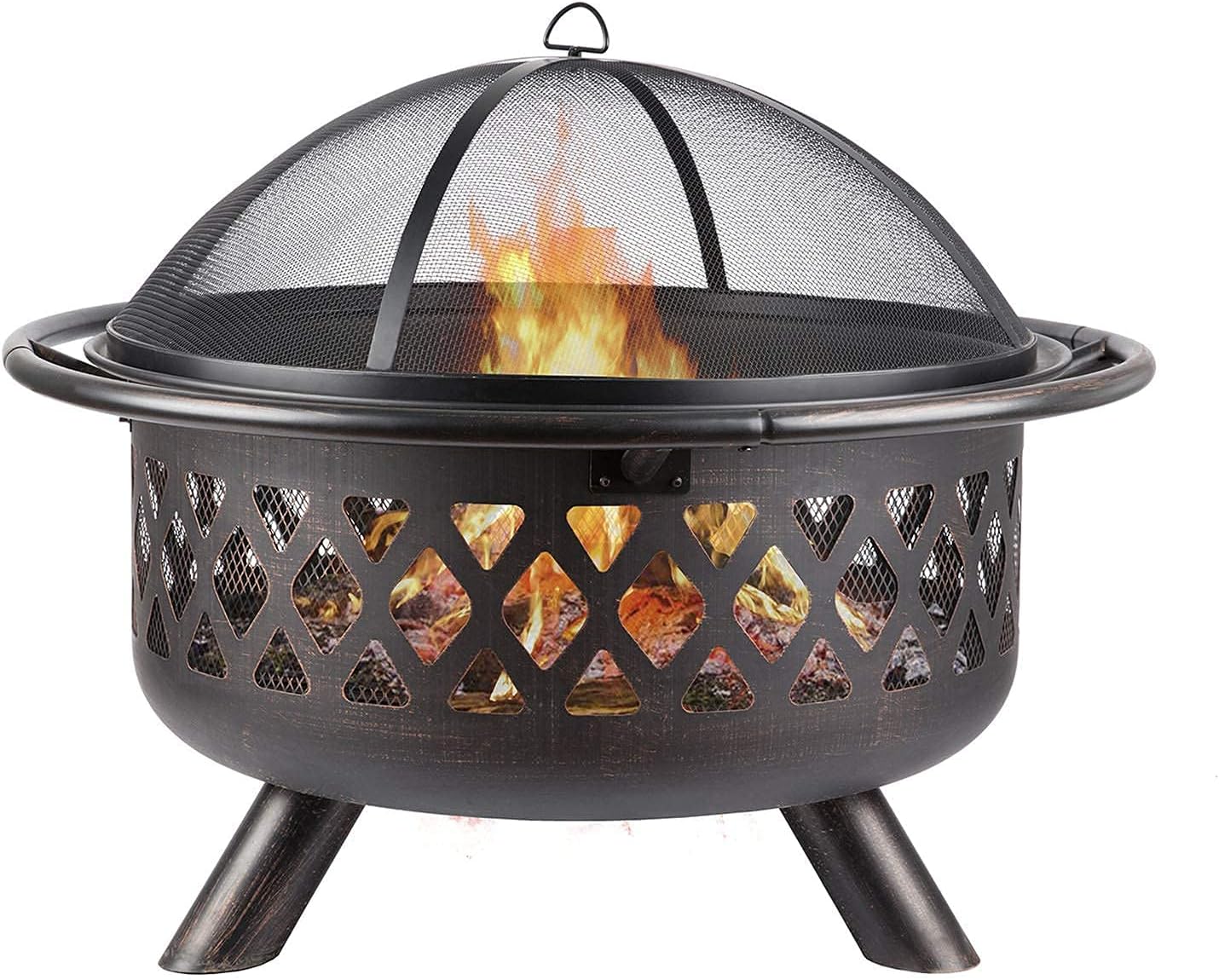 Outdoor Fire Bowl with Spark Screen
