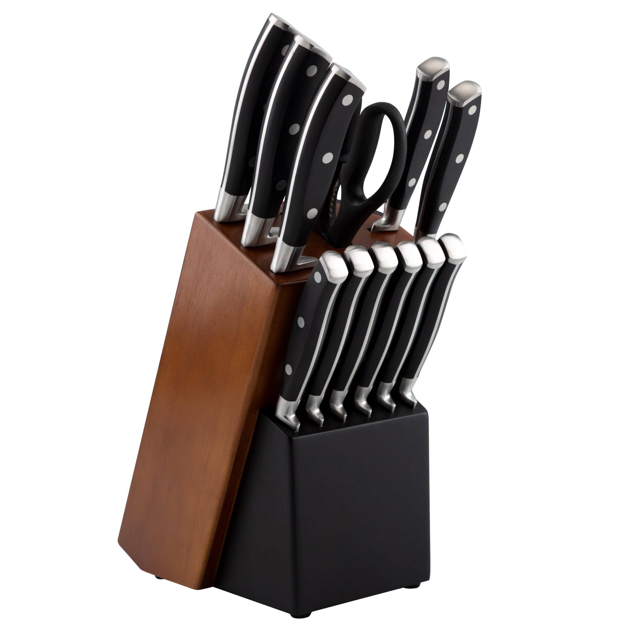 14pc Stainless Steel Knife Block with Sharpener Steak