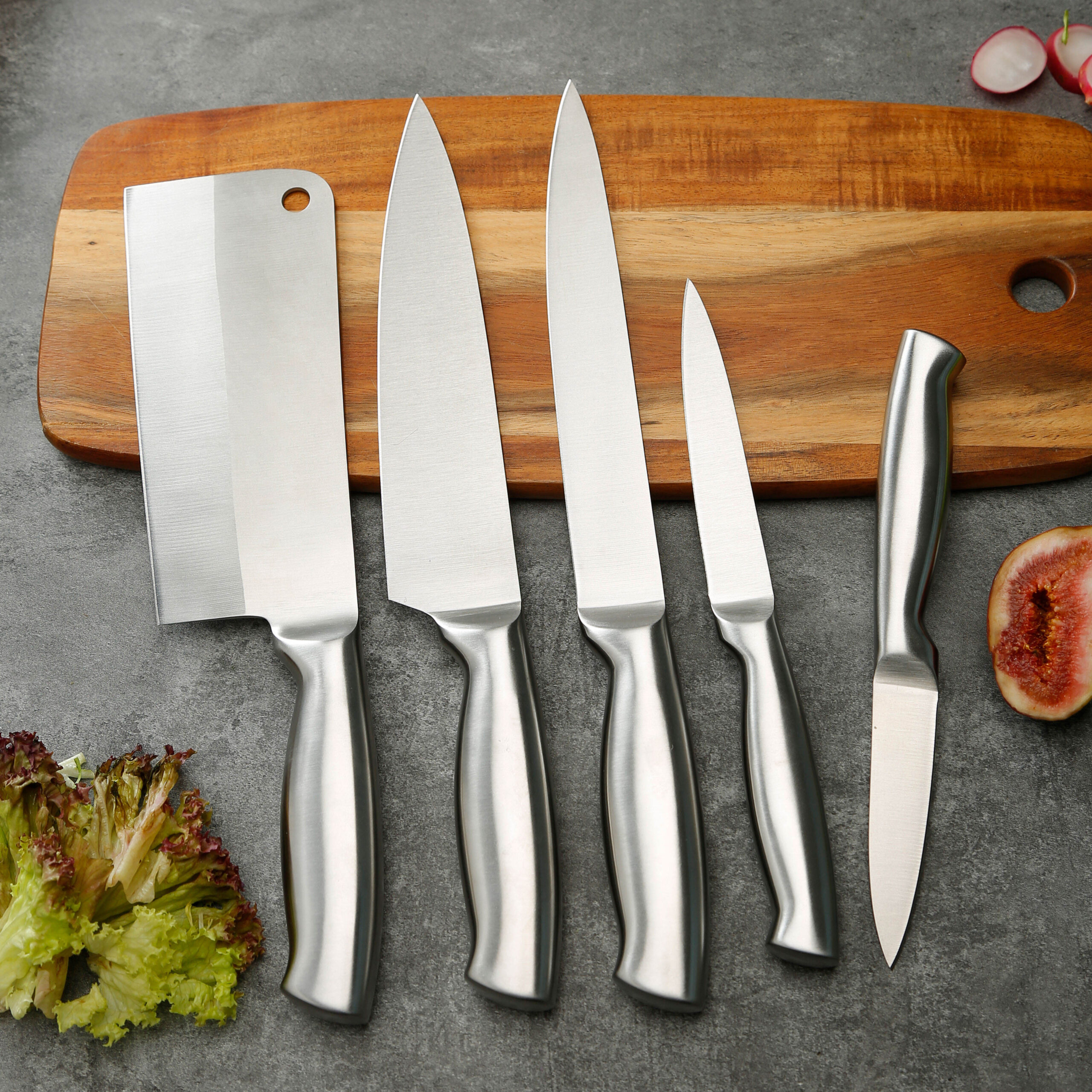 5pc Stainless Steel Cooking Essentials Cutlery Knife Set
