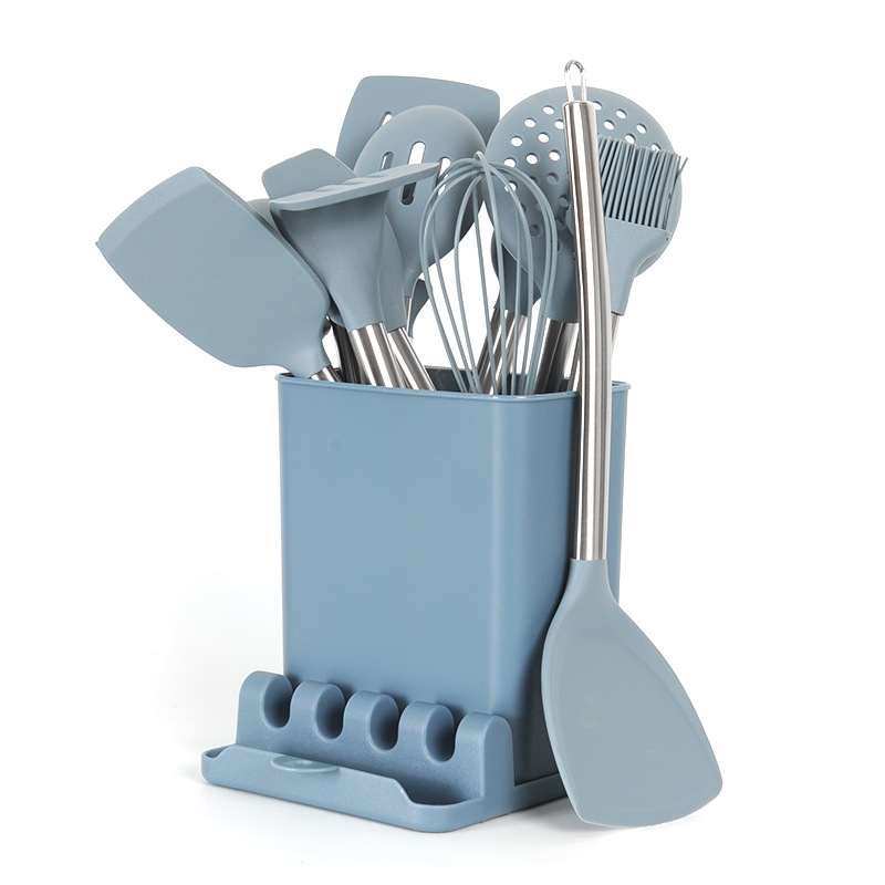 Wood-Handle Non-Stick Kitchen Utensils Set