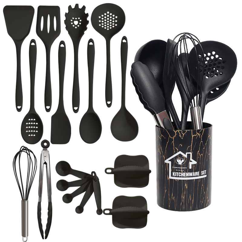 Wood-Handle Non-Stick Kitchen Utensils Set