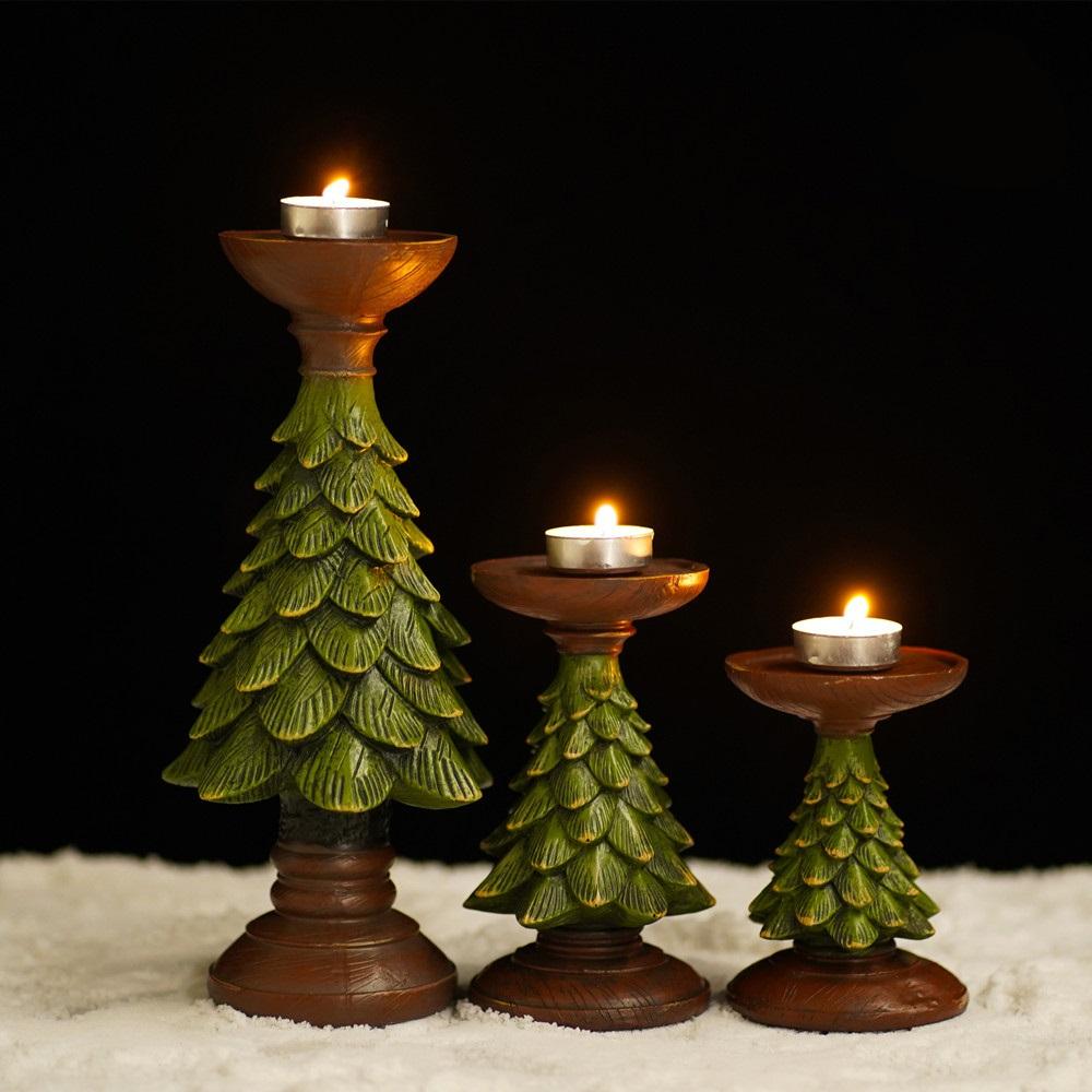 Christmas Tree Resin Candle Holder Retro