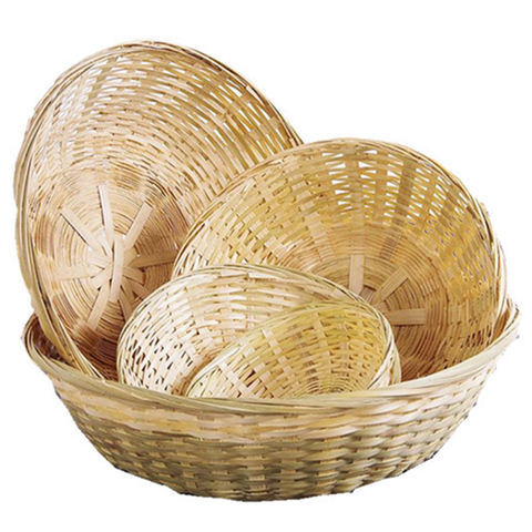 Round Bamboo Food Storage Basket