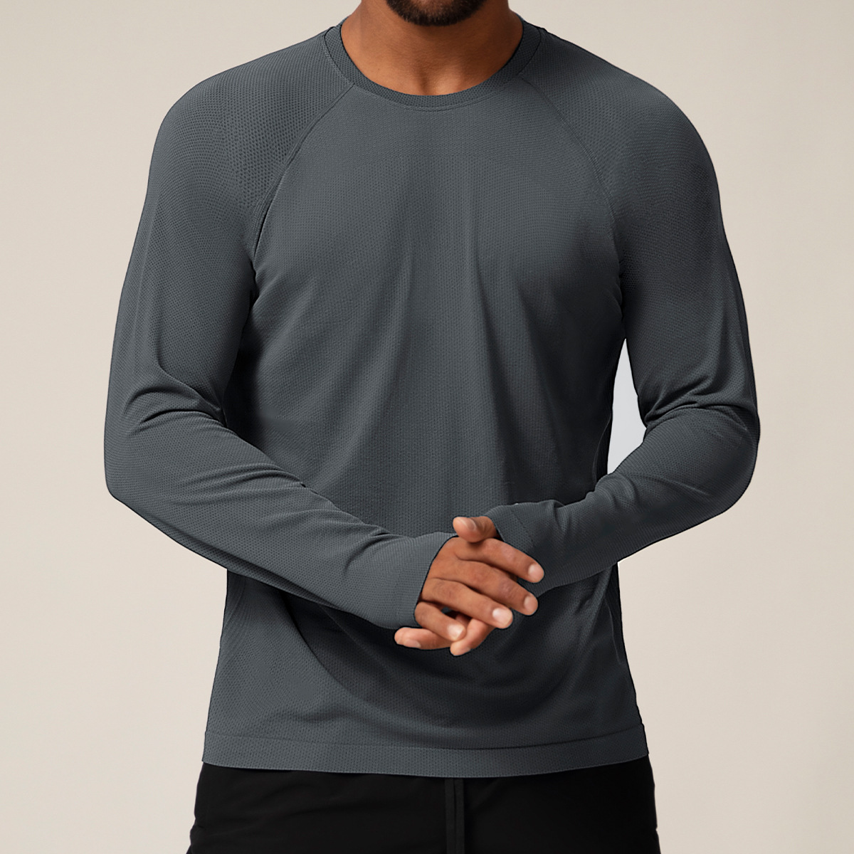 Men Seamless Hood Pullover