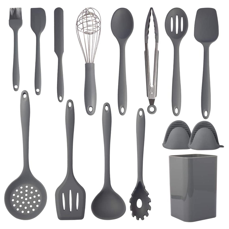 Grey Silicone Cooking Tool Silicone Kitchen Utensils Set