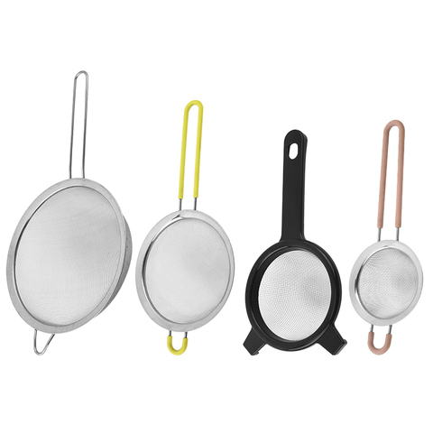 Short Handle Steel Bucket Bamboo Strainer