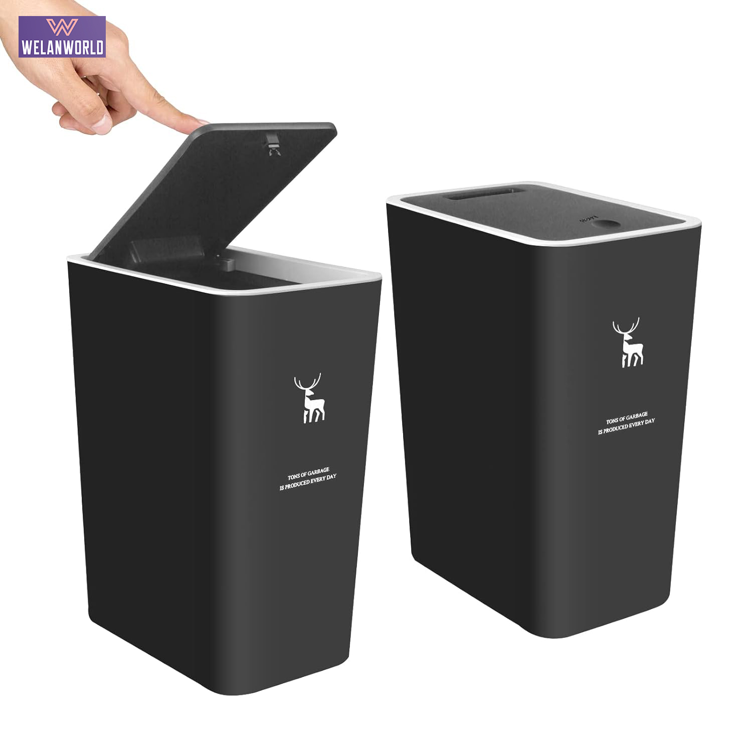 Dog Proof Push Lid Mini Garbage Can