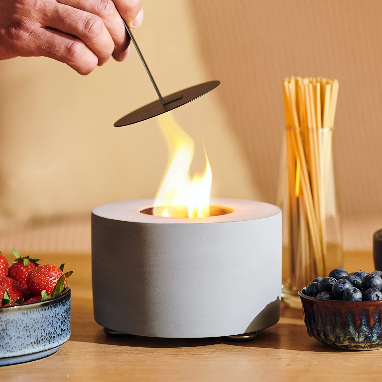 Smokeless Tabletop Concrete Fire Bowl
