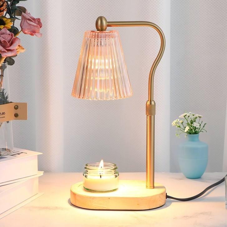 Wooden Dimmable Timer Candle Lamp