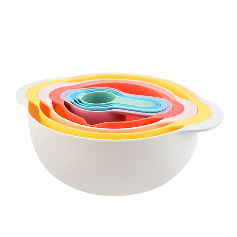 Stackable Salad Bowl Set Mesh Strainer