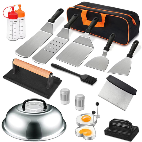 17PC SS Griddle Tool Set