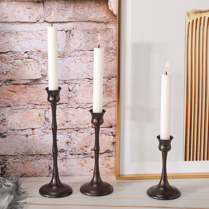 Tall Metal Candlestick Holder Centerpiece