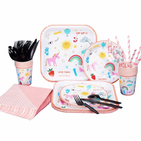 Unicorn Pony Party Tableware Set