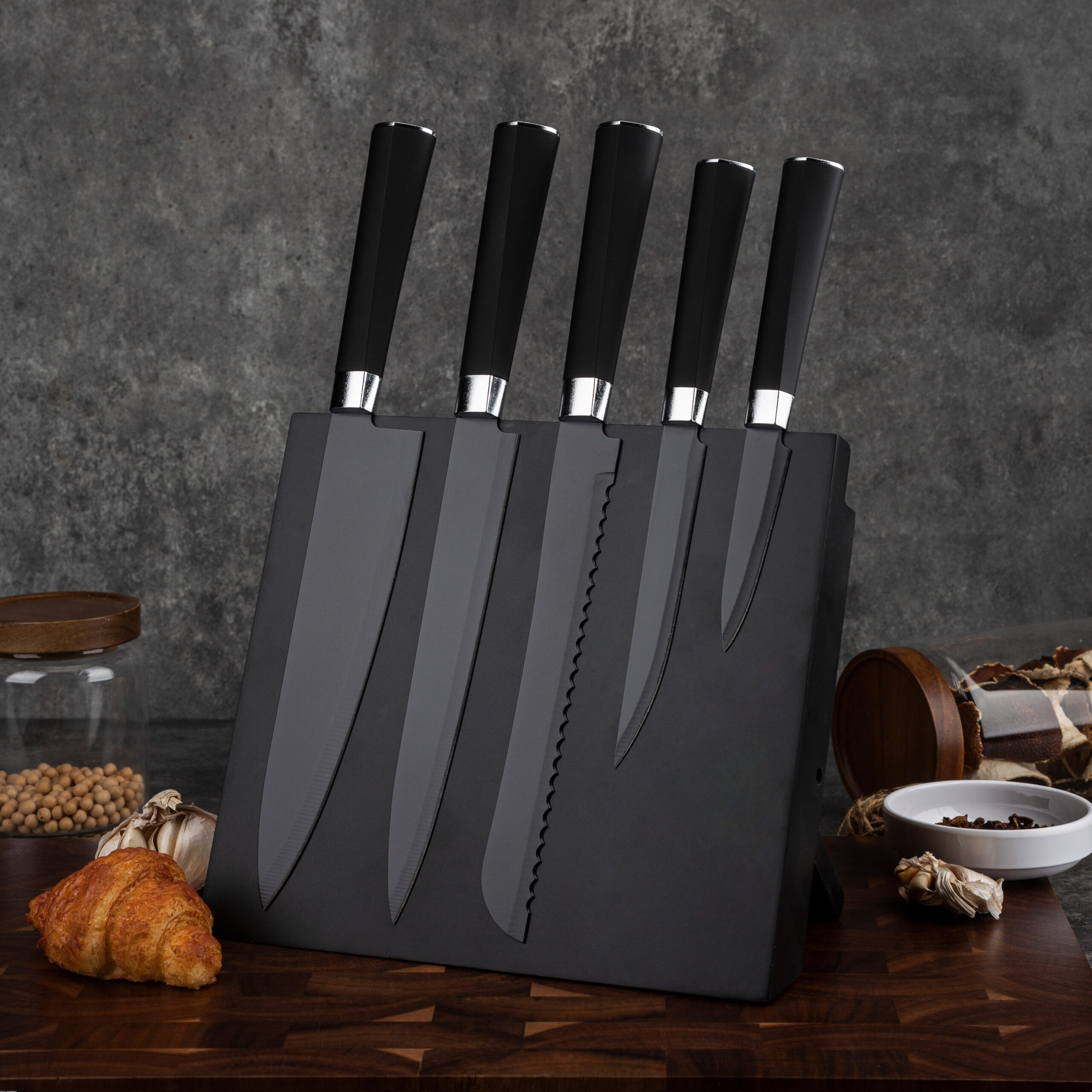 5pc Non-Stick Stainless Steel Chef Knife Universal