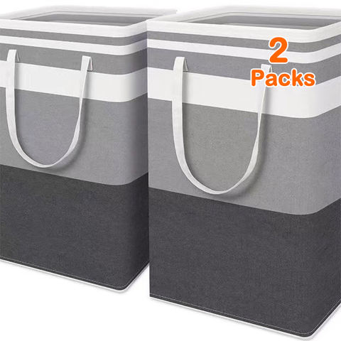 2 Pack 75L Canvas Laundry Basket
