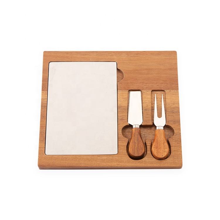 Rectangle Index Wood Cheese Tray Knife Set