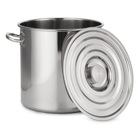 Tall Straight Stainless Steel Stock Pot Lid