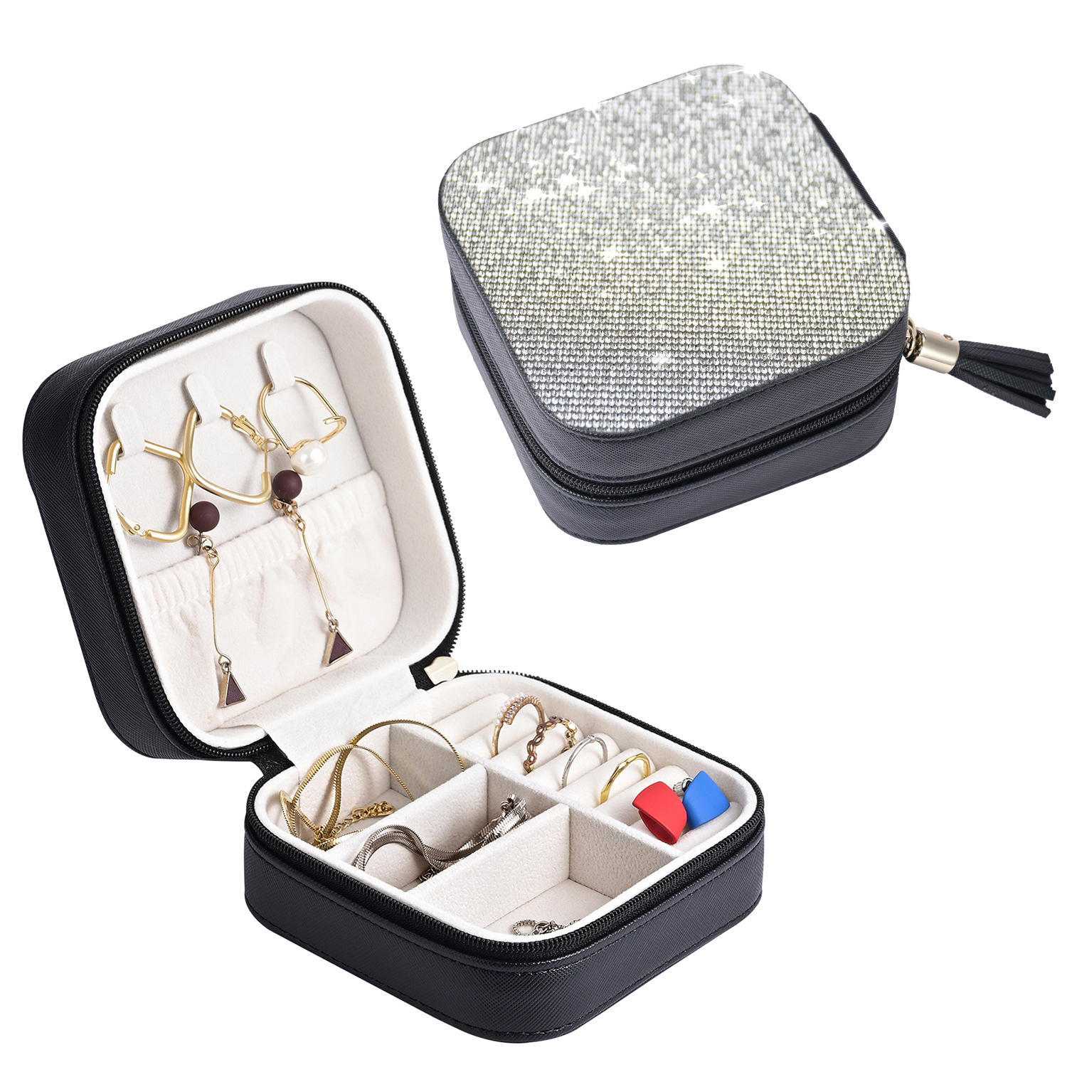Leather Jewelry Box with Mirror