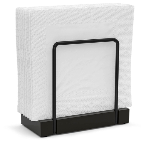 Wood Iron Napkin Dispenser Black