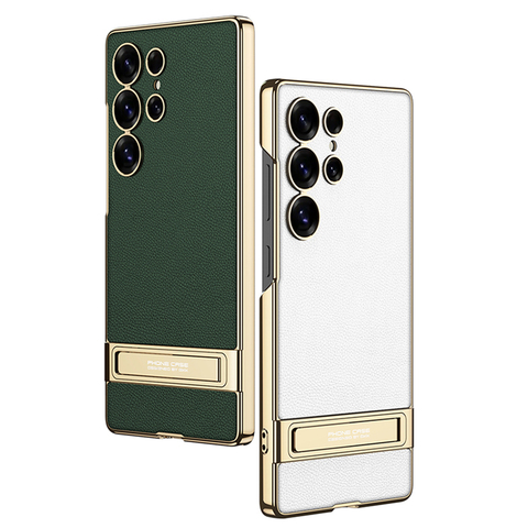 GKK-Shockproof-Electroplated-PU-Leather-Mobile-Phone.jpg_480x480.jpg Electroplated PU Leather Kickstand Case Samsung S25/S24 Ultra