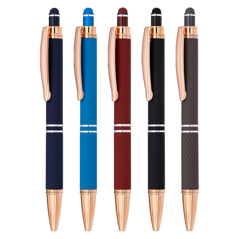 X909-1-Factory-Press-Rubber-Ballpoint-Pen.jpg Press Rubber Ballpoint Pen Metal Touch Advertising Business Promotion